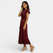 Women's Elegant Silk Midi Dress