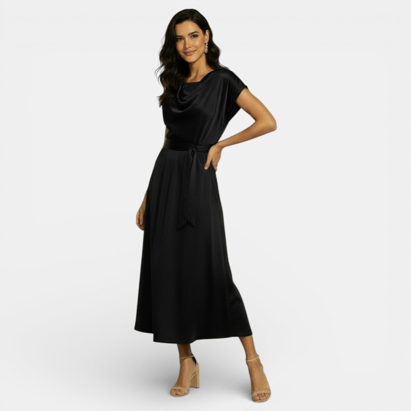 Women's Elegant Silk Midi Dress