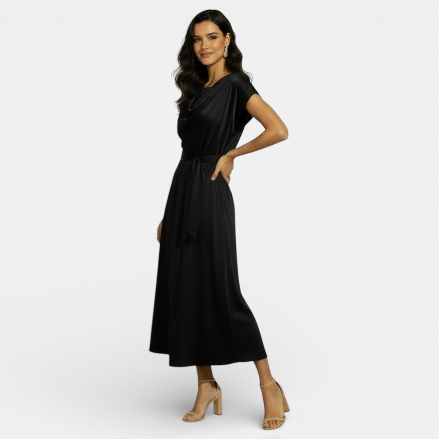 Women's Elegant Silk Midi Dress