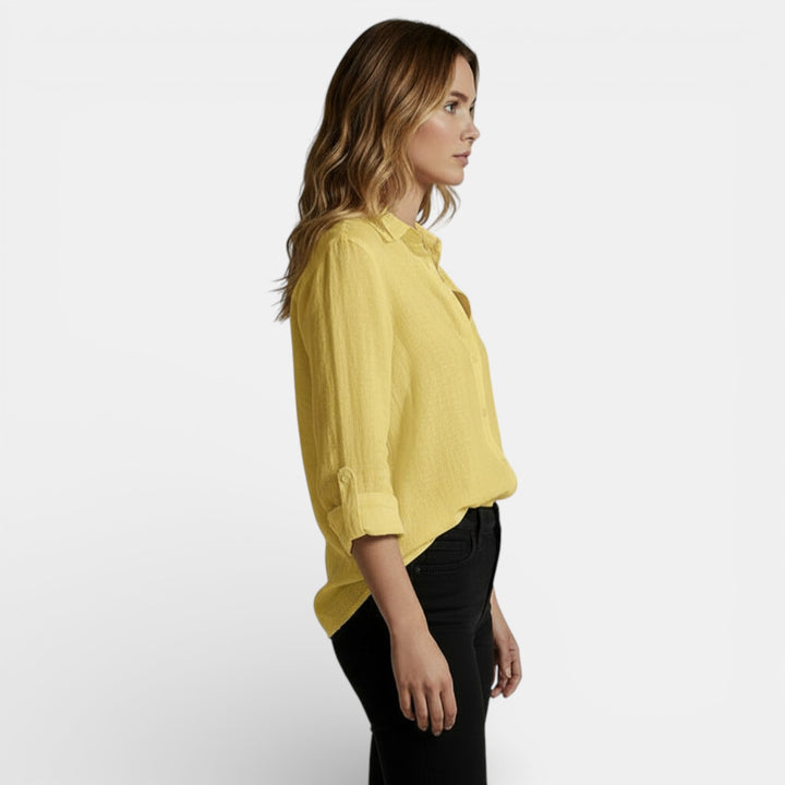 Blusa Mujer Primavera con Botones Elegante