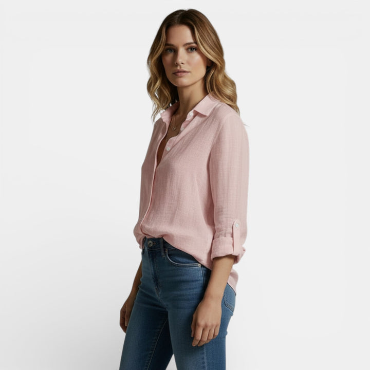 Blusa Mujer Primavera con Botones Elegante