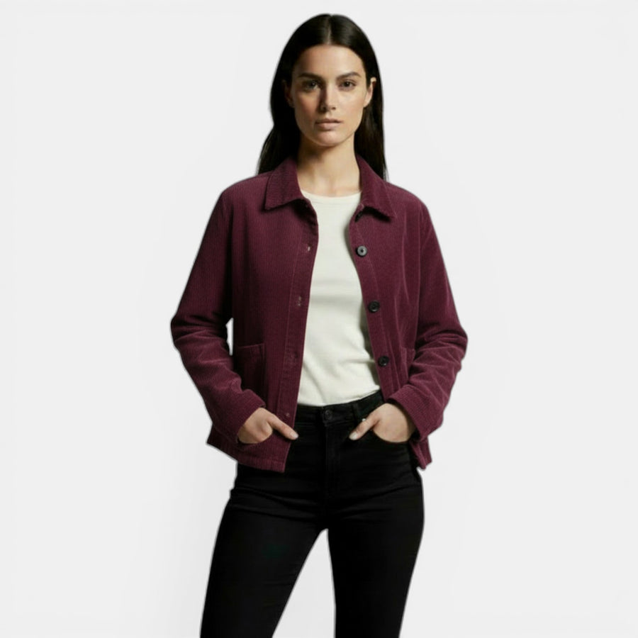 Women's Corduroy Mid-Season Coat