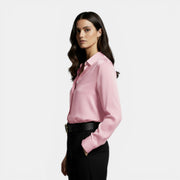 Camisa Mujer Holgada con Solapa y Botones Manga Larga