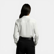 Camisa Mujer Holgada con Solapa y Botones Manga Larga