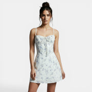 Women's Elegant Fitted Floral Mini Dress