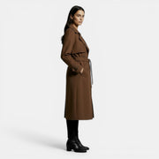Women's Classic Double-Breasted Long Trench Coat