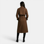 Women's Classic Double-Breasted Long Trench Coat