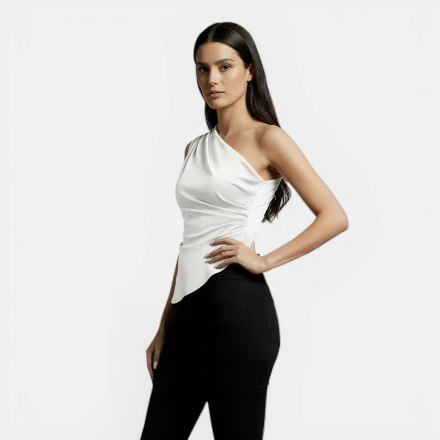 Elegant Cross-Front Top for Women, Spring Slim Fit Chic Fashion