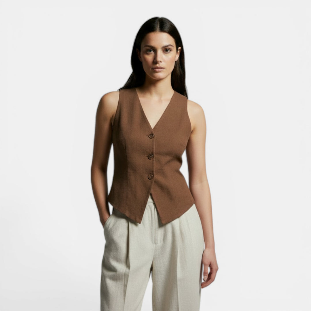 Chaleco Mujer Slim Fit Retro Elegante – Moda Casual y Sofisticada