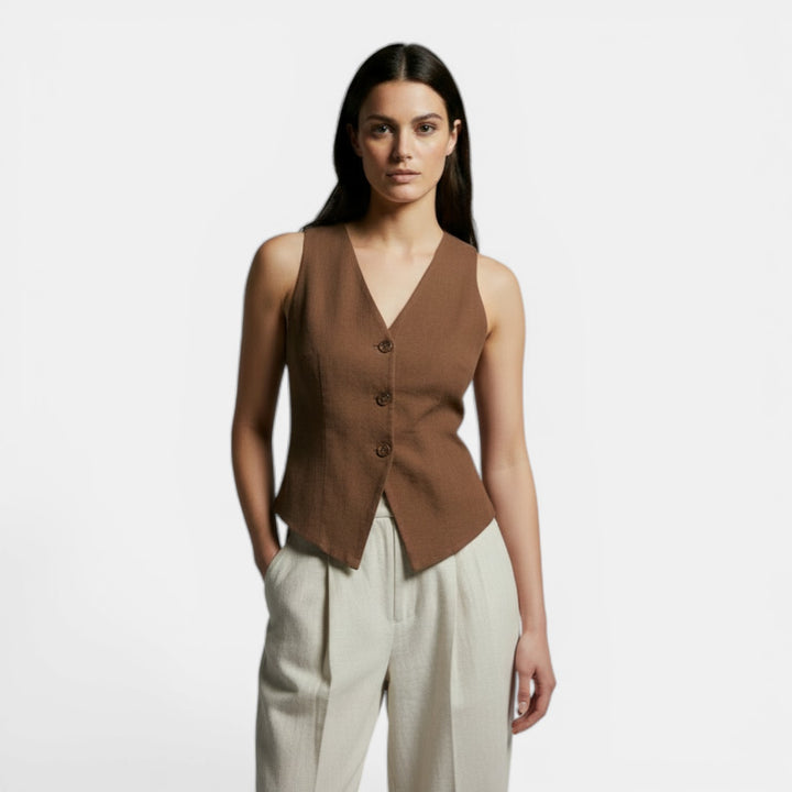 Chaleco Mujer Slim Fit Retro Elegante – Moda Casual y Sofisticada