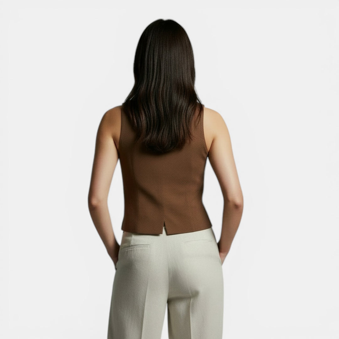 Chaleco Mujer Slim Fit Retro Elegante – Moda Casual y Sofisticada