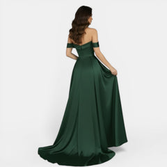 Vestido de Fiesta Off-Shoulder con Abertura Alta