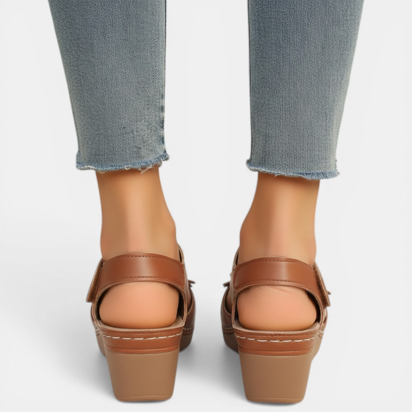 Women's Comfortable Platform Wedge Sandals with Velcro