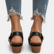 Women's Comfortable Platform Wedge Sandals with Velcro