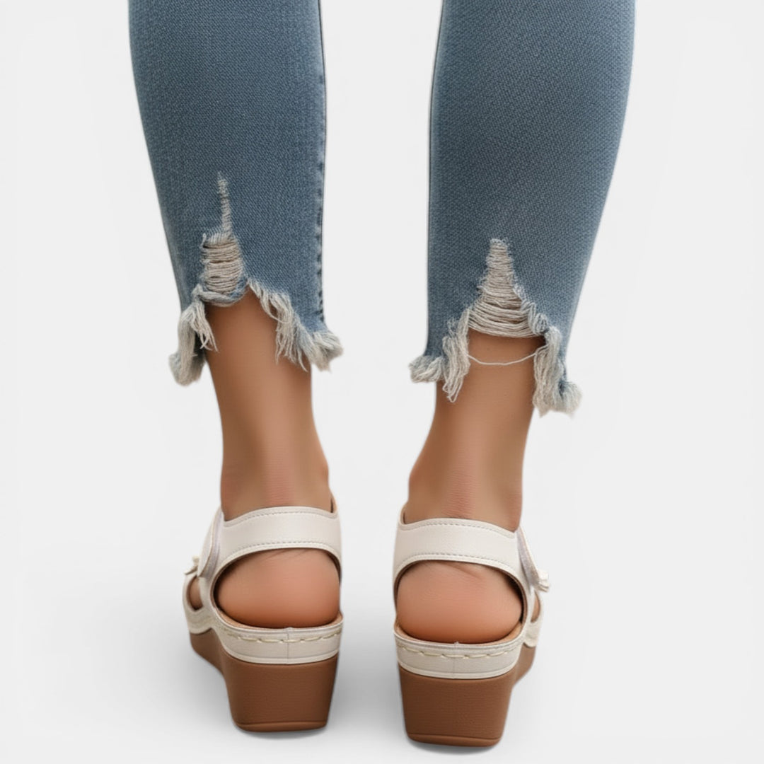 Sandalias Mujer Cuña Plataforma Cómodas con Velcro