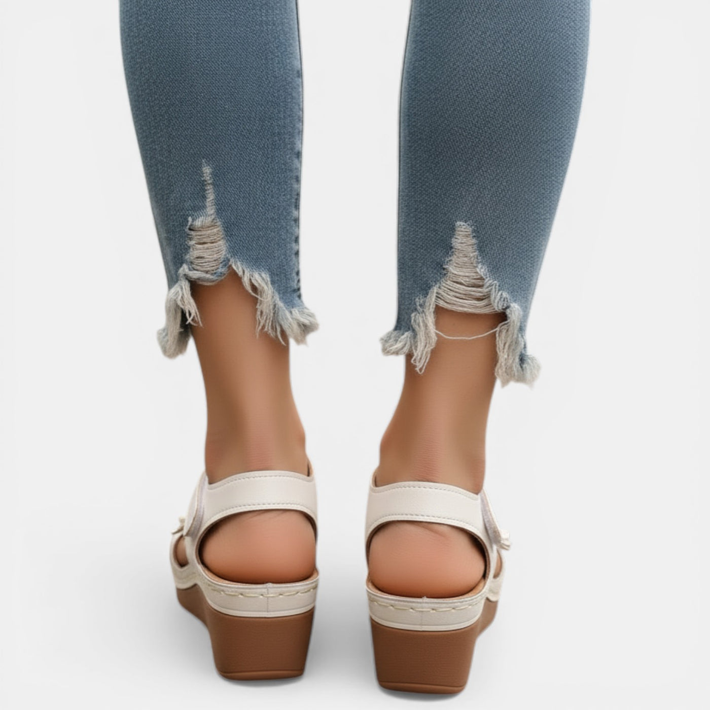 Women's Comfortable Platform Wedge Sandals with Velcro