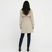 Women's Double-Breasted Midi Trench Coat for Mid-Season