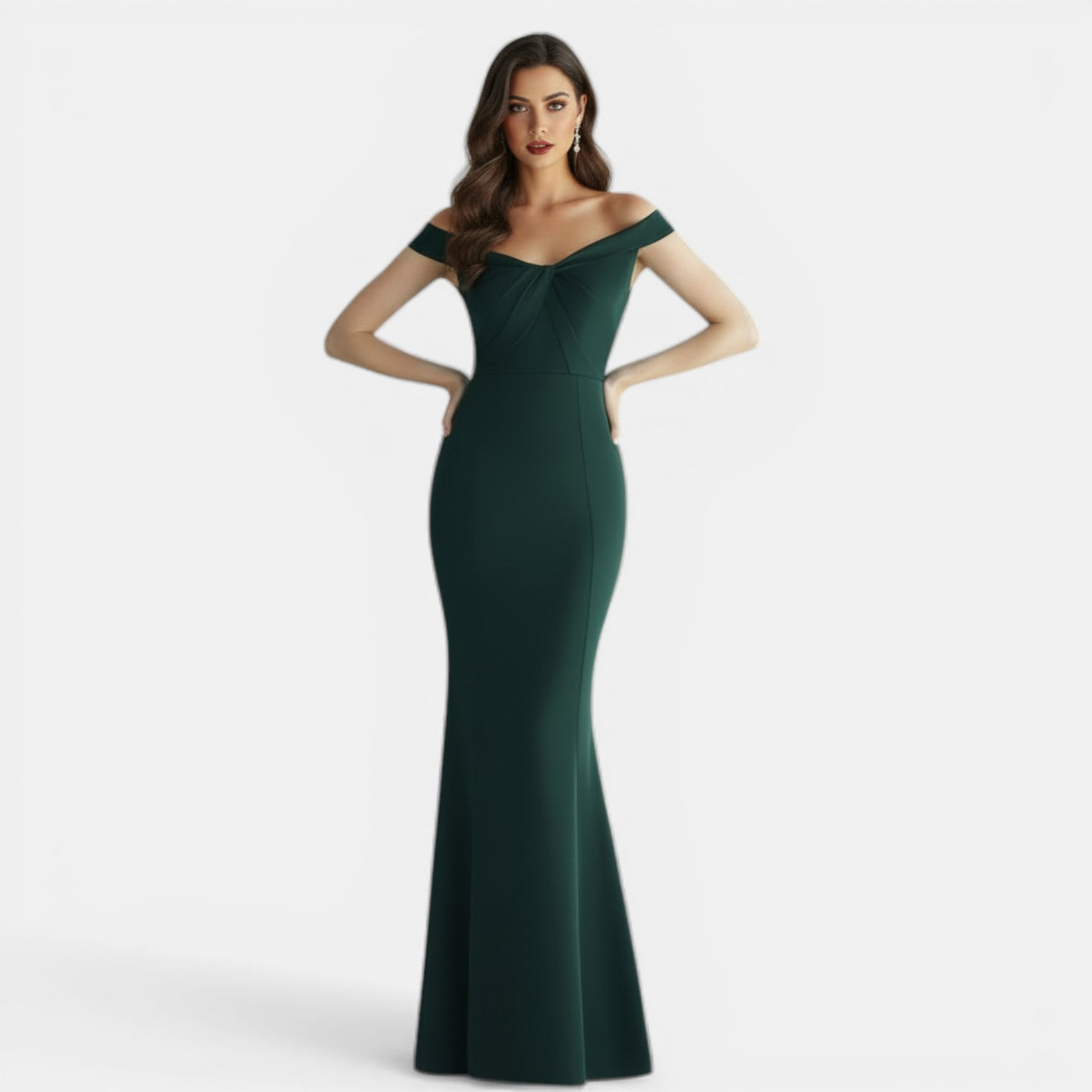 Off-the-Shoulder Form-Fitting Maxi Dress