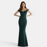 Off-the-Shoulder Form-Fitting Maxi Dress