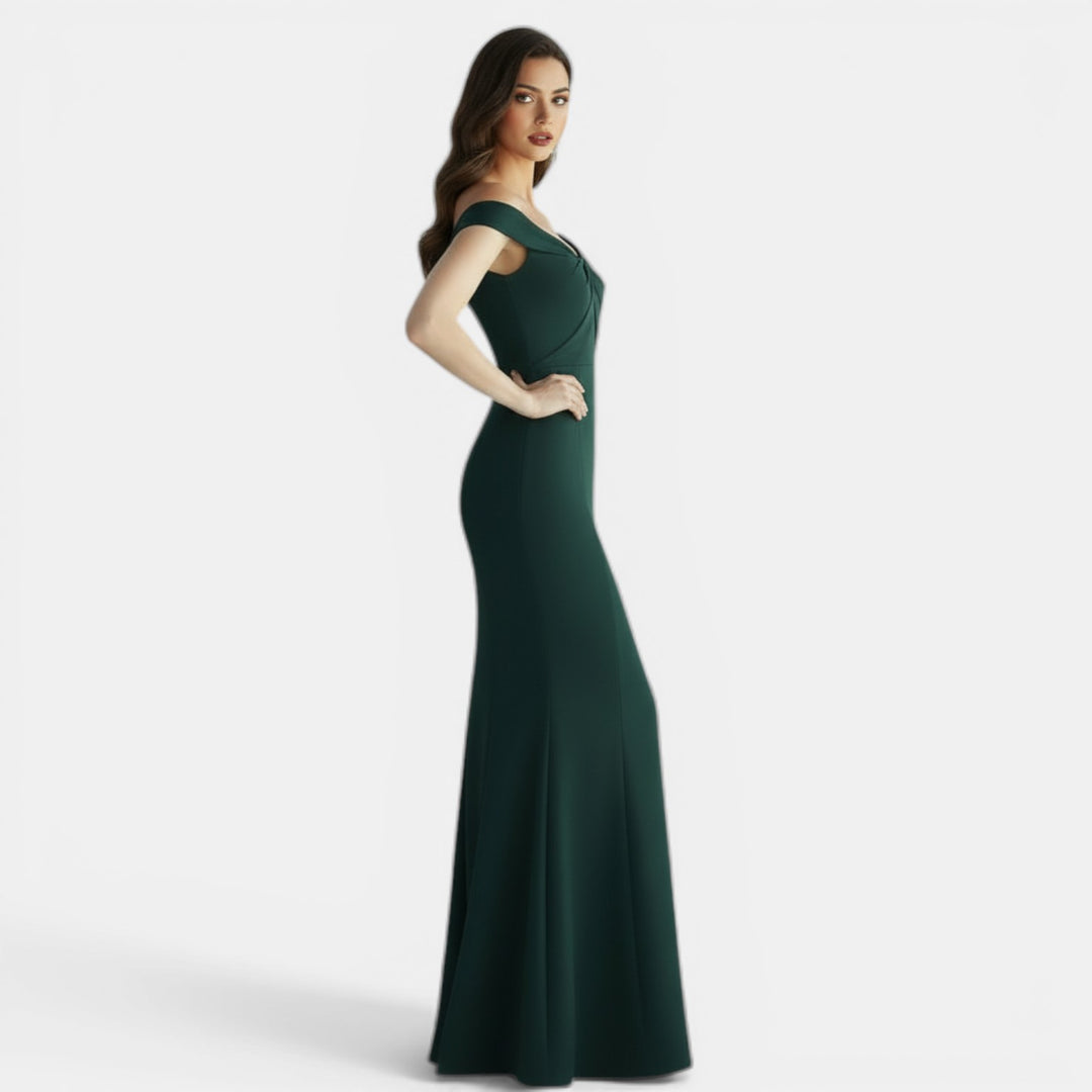 Vestido Largo Ajustado Hombros Descubiertos