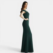 Off-the-Shoulder Form-Fitting Maxi Dress