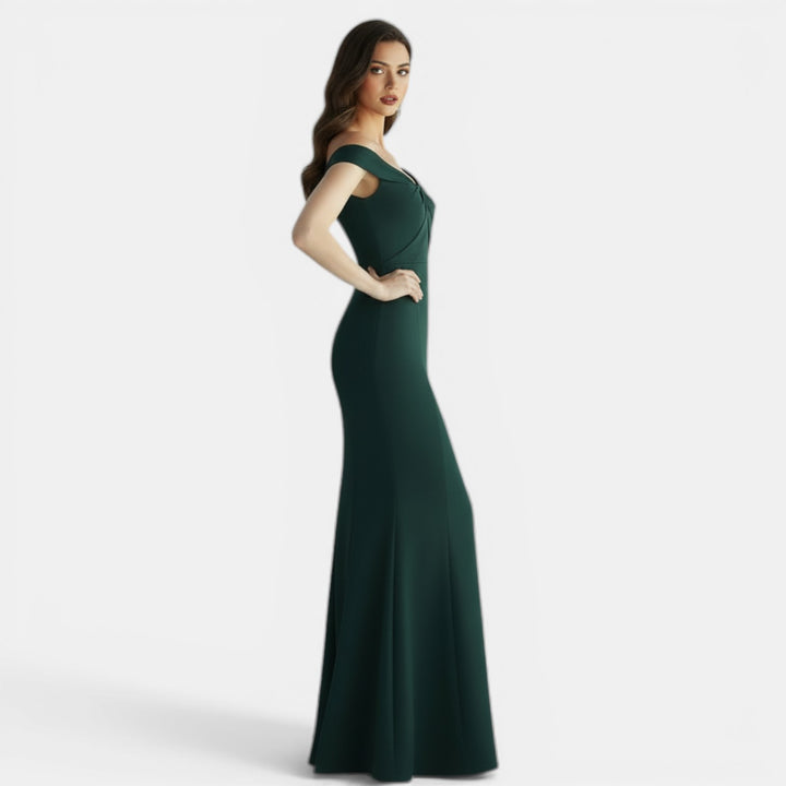 Vestido Largo Ajustado Hombros Descubiertos