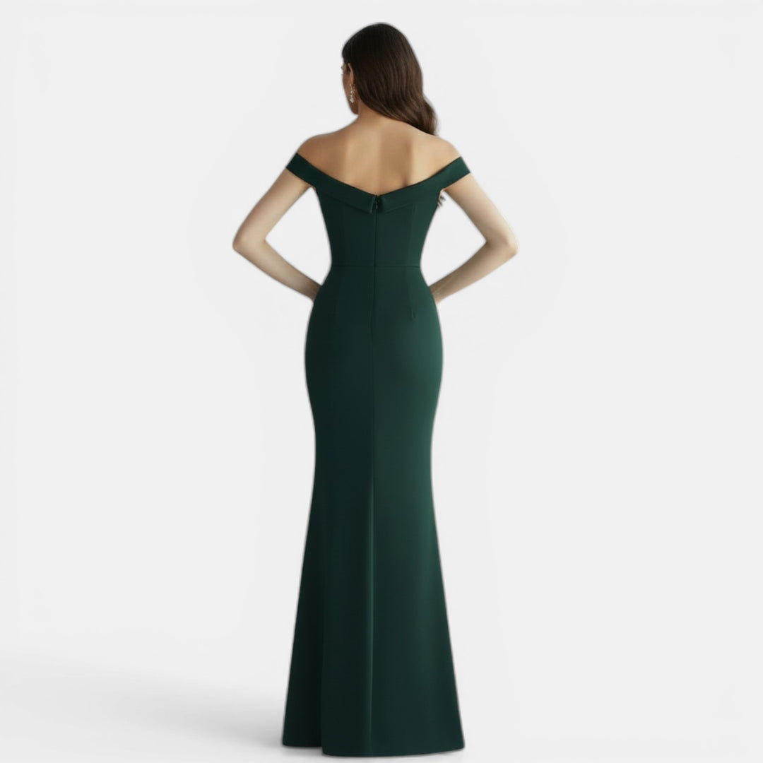 Vestido Largo Ajustado Hombros Descubiertos