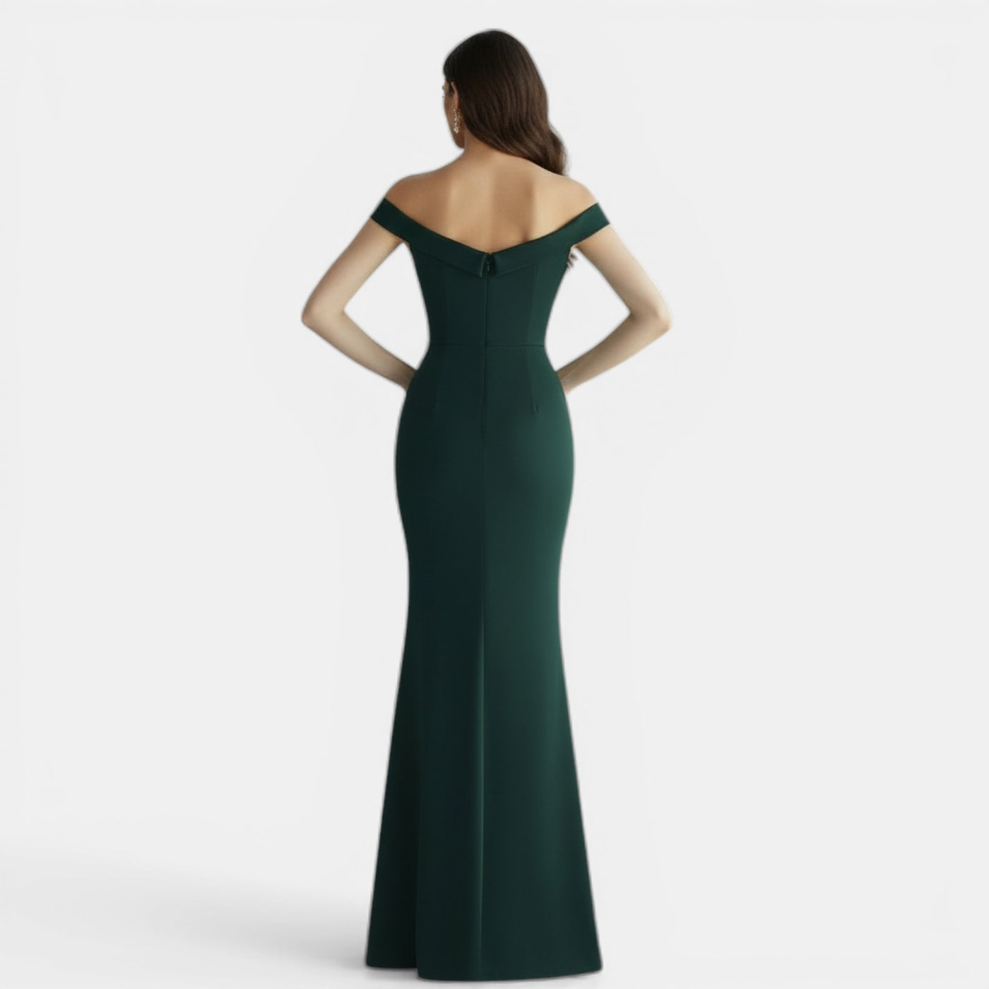 Off-the-Shoulder Form-Fitting Maxi Dress