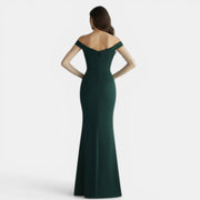 Off-the-Shoulder Form-Fitting Maxi Dress