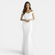 Off-the-Shoulder Form-Fitting Maxi Dress