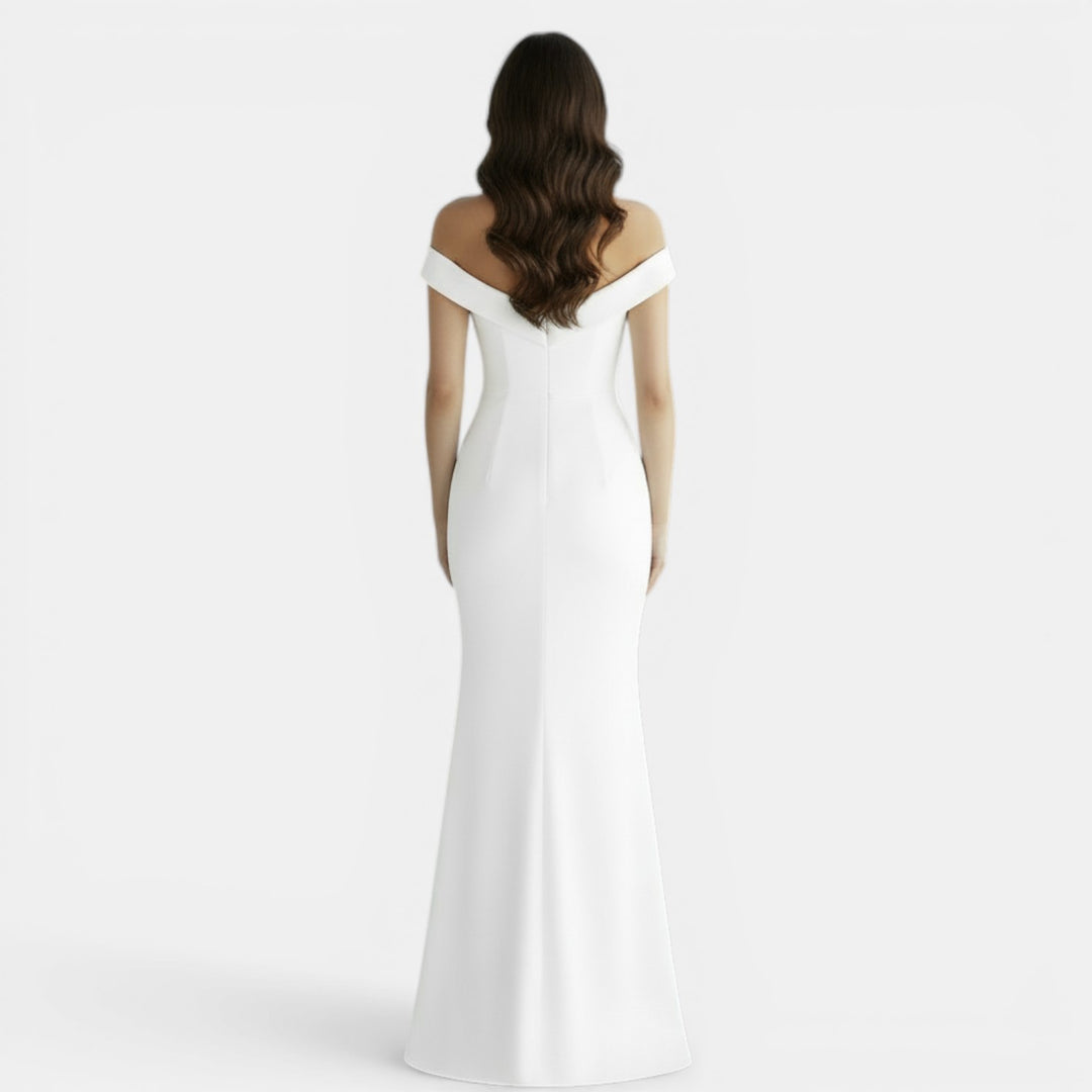 Vestido Largo Ajustado Hombros Descubiertos