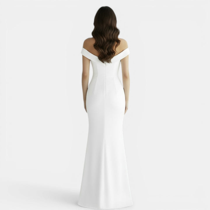 Vestido Largo Ajustado Hombros Descubiertos