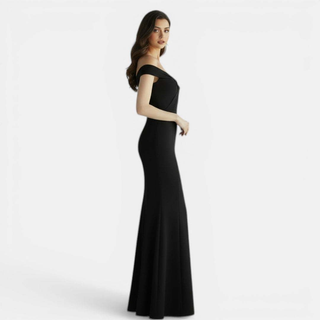 Vestido Largo Ajustado Hombros Descubiertos