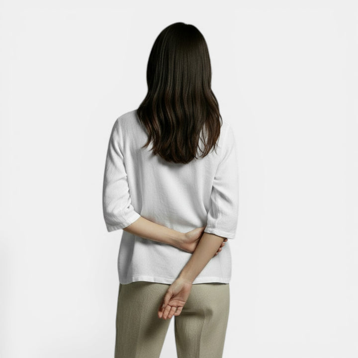 Camiseta Oversize Mujer Algodón Lino Suelta