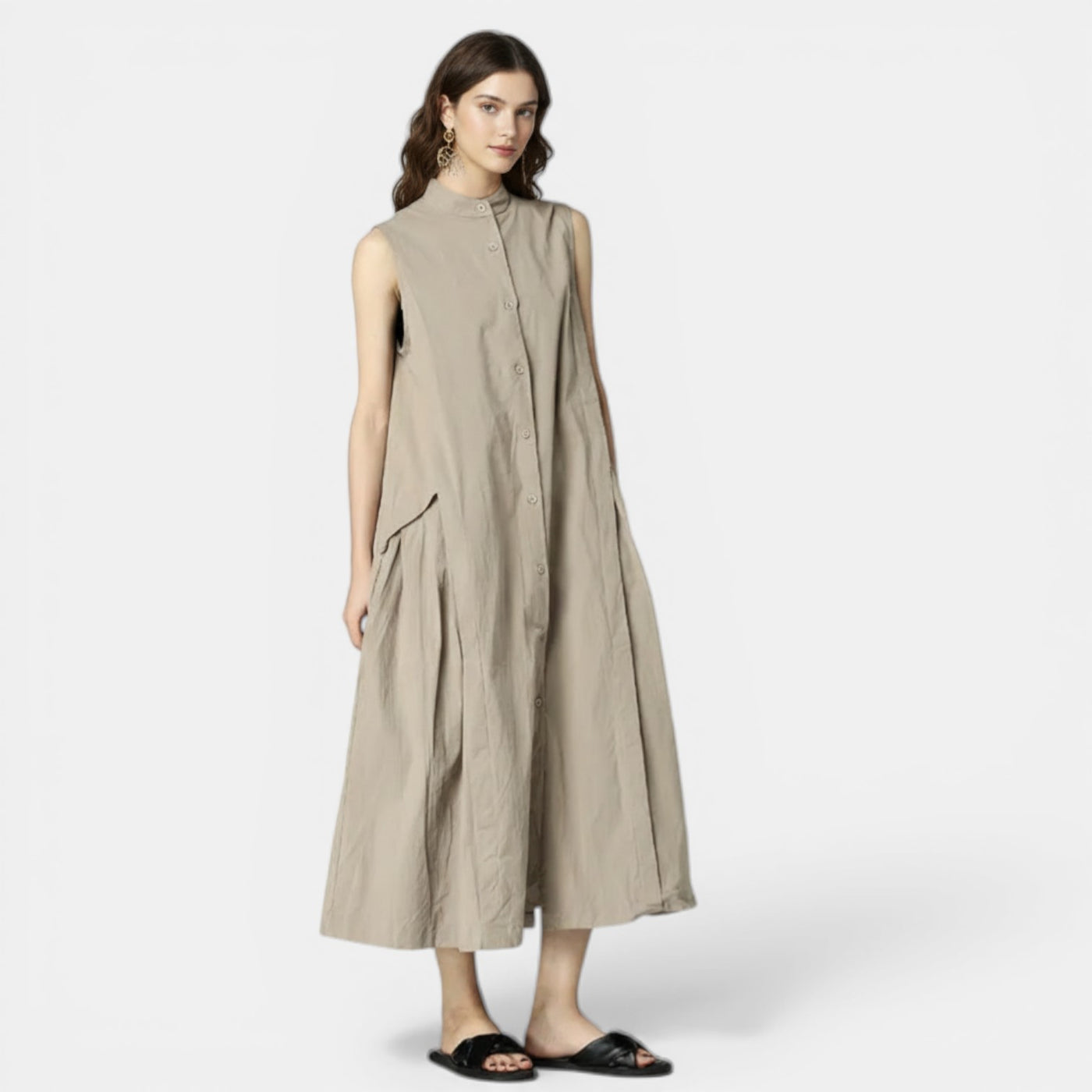 Women's Cotton Linen Vest Dress