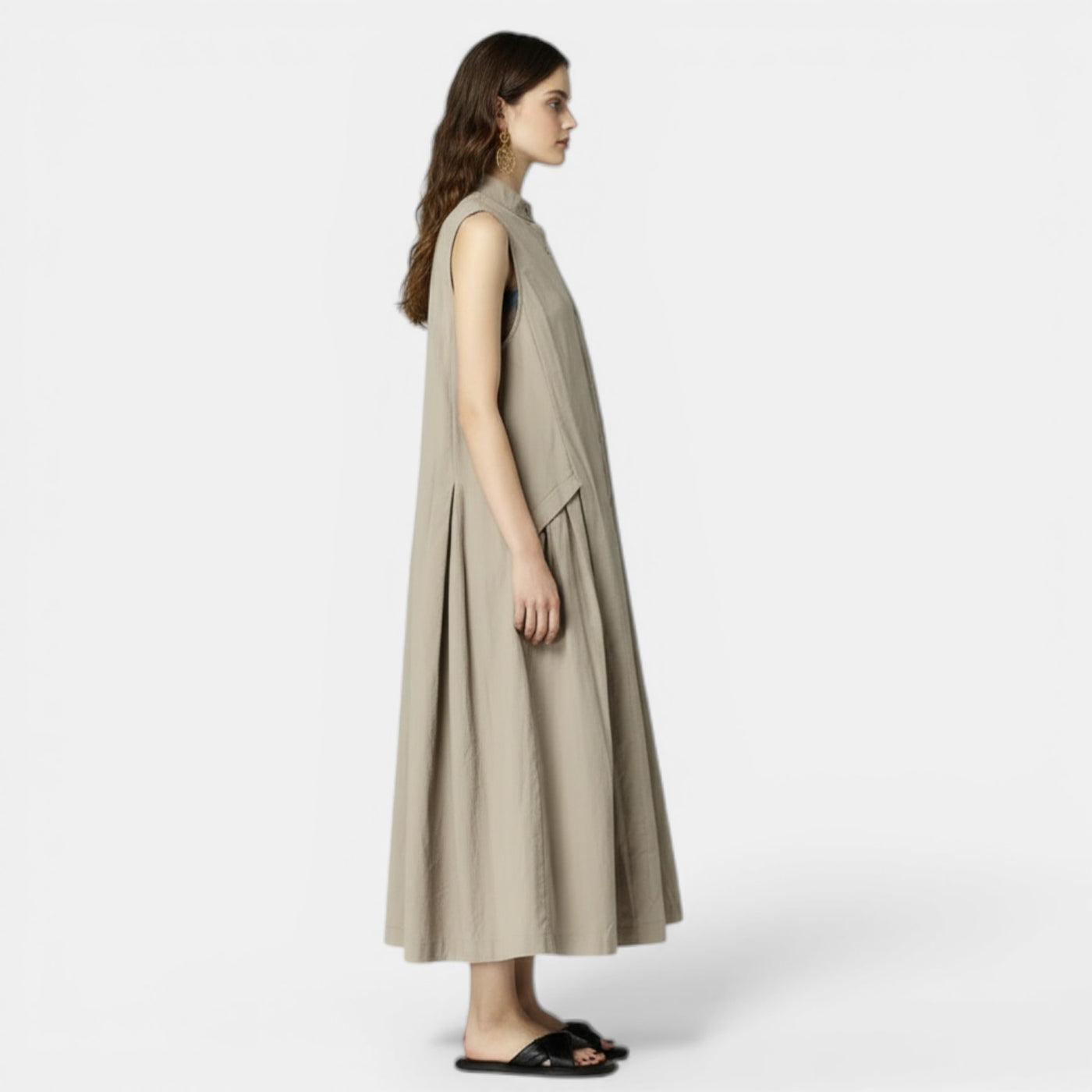 Women's Cotton Linen Vest Dress