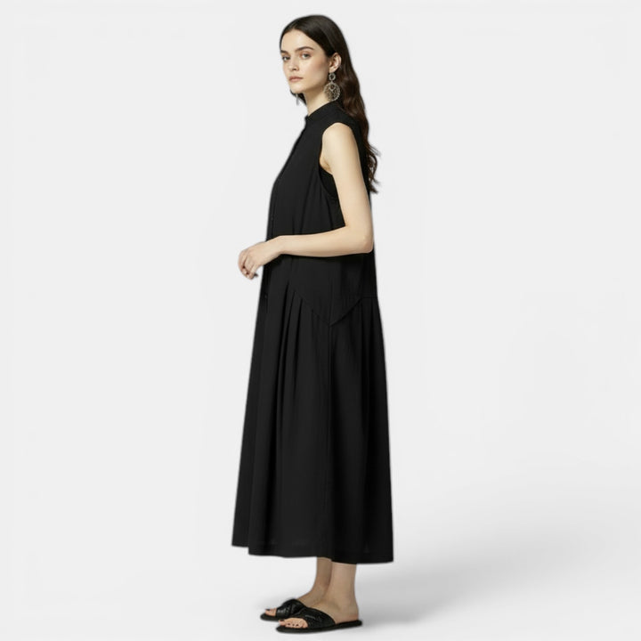 Vestido Chaleco Algodón Lino Mujer