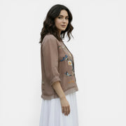 Blusa de Algodón y Lino para Mujer