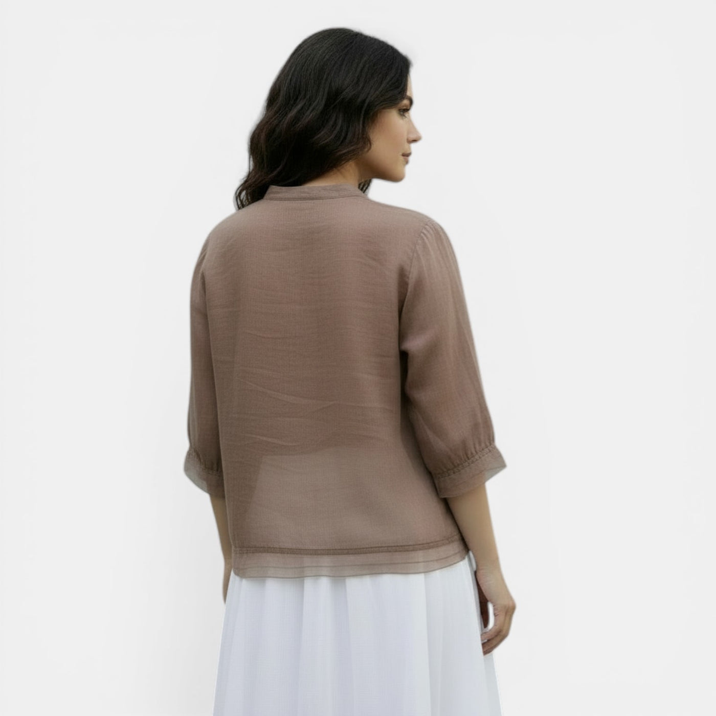 Blusa de Algodón y Lino para Mujer