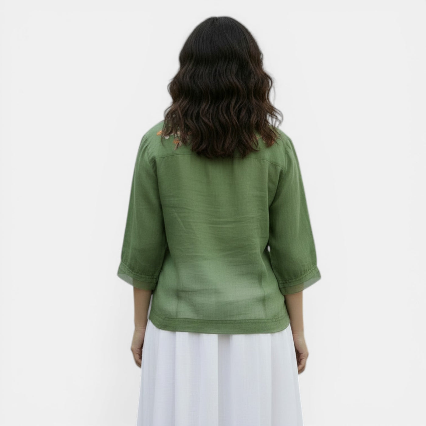 Blusa de Algodón y Lino para Mujer