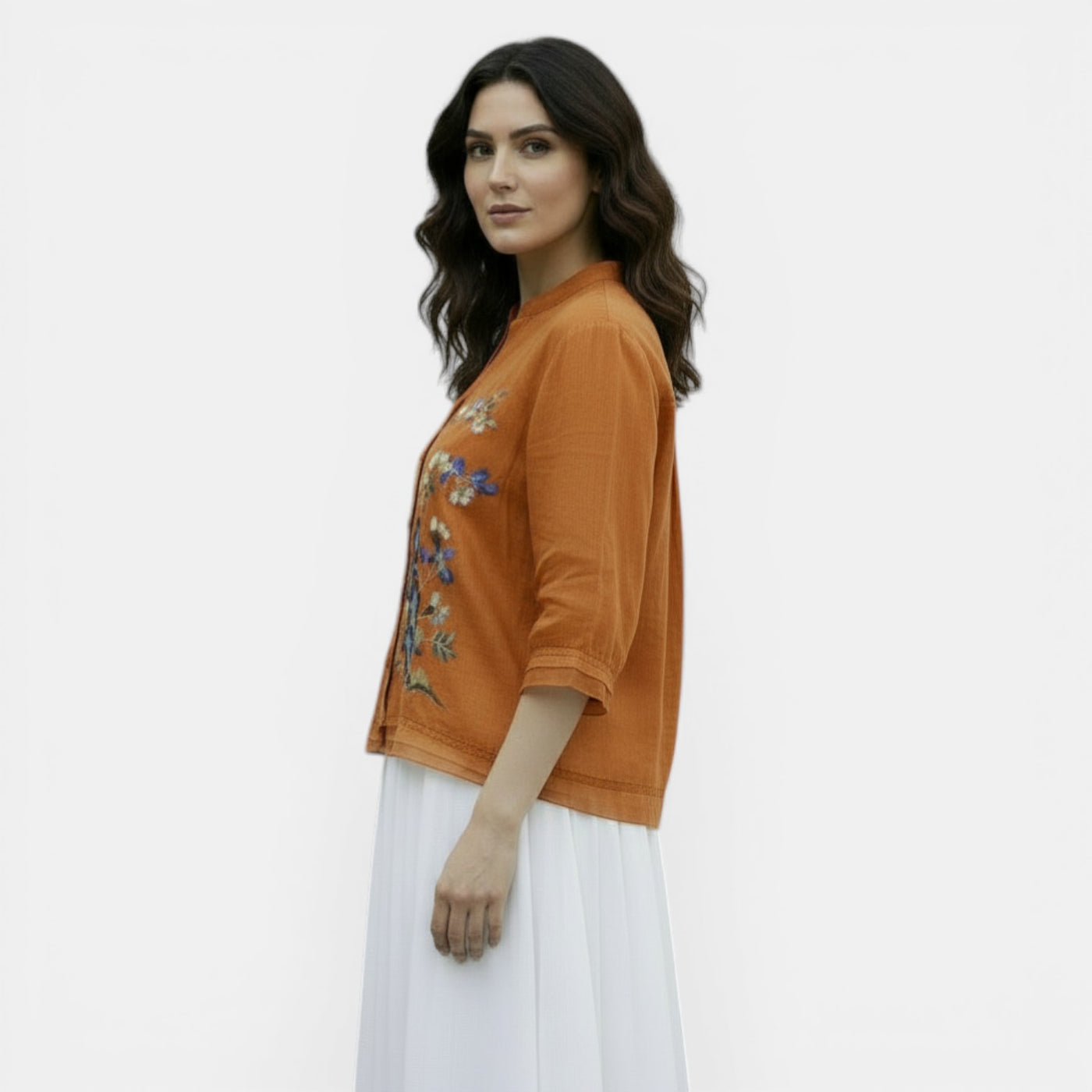 Blusa de Algodón y Lino para Mujer