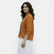 Blusa de Algodón y Lino para Mujer