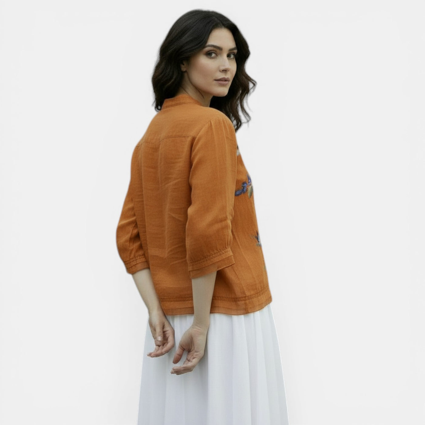 Blusa de Algodón y Lino para Mujer