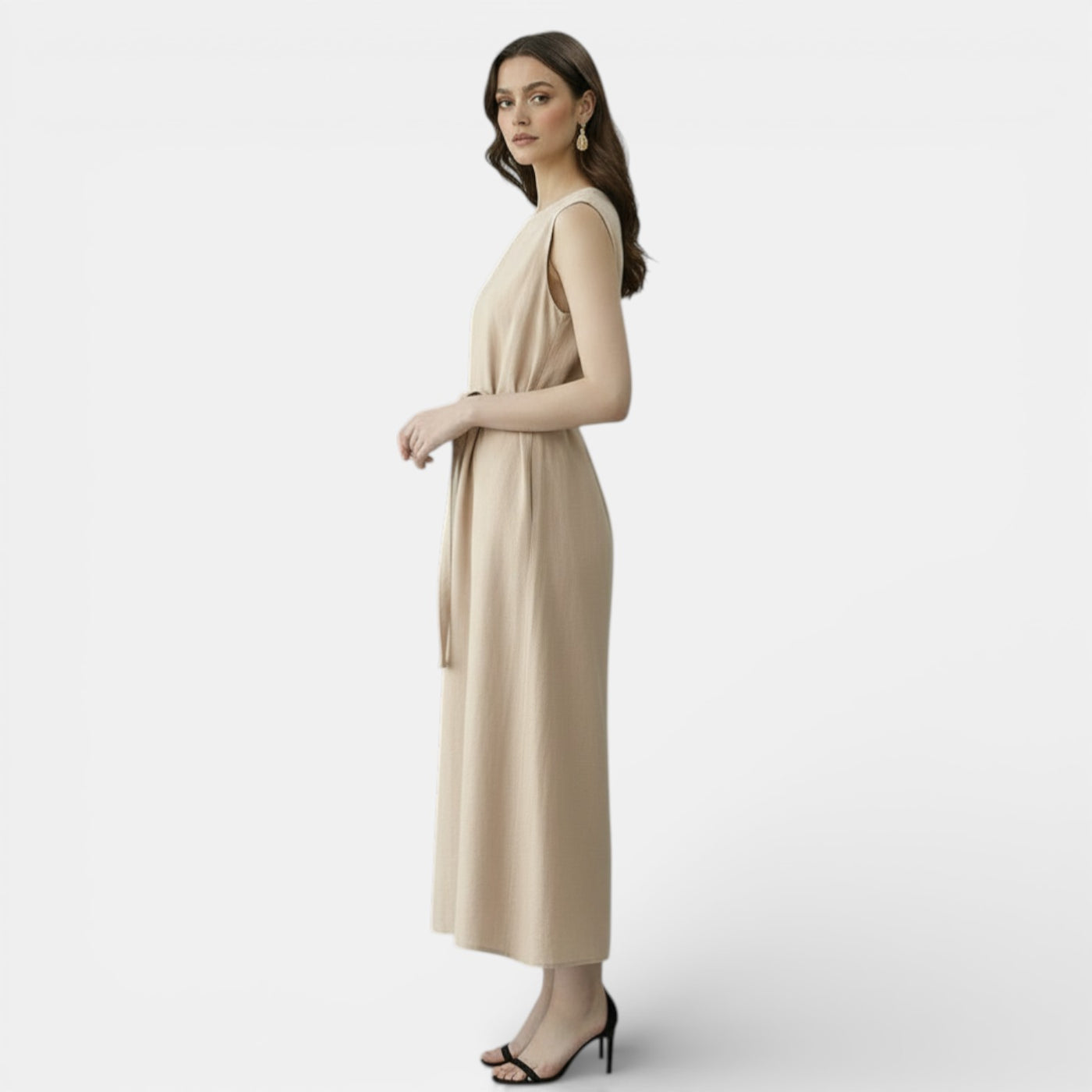 Vestido Mujer Algodón Lino Verano