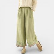 Women's Summer Linen and Cotton Wide-Leg Pants