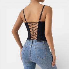 Women's Lace Bustier Top - Corset-Style Crop Top
