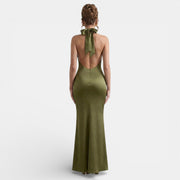 Women's Halter Neck Bodycon Maxi Dress