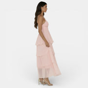 Vestido Organza Escote V Mujer