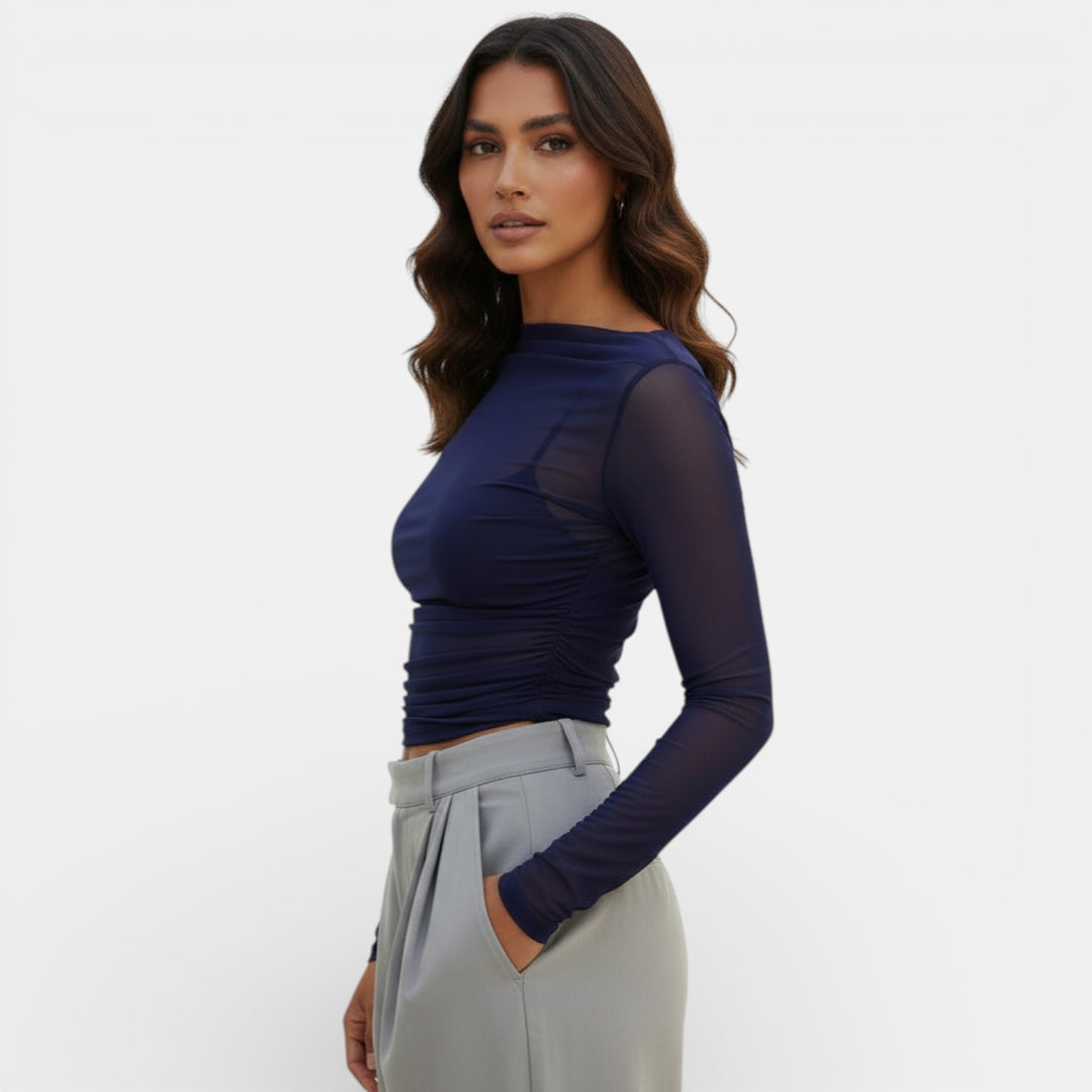 Top Ajustado Mujer Sheer