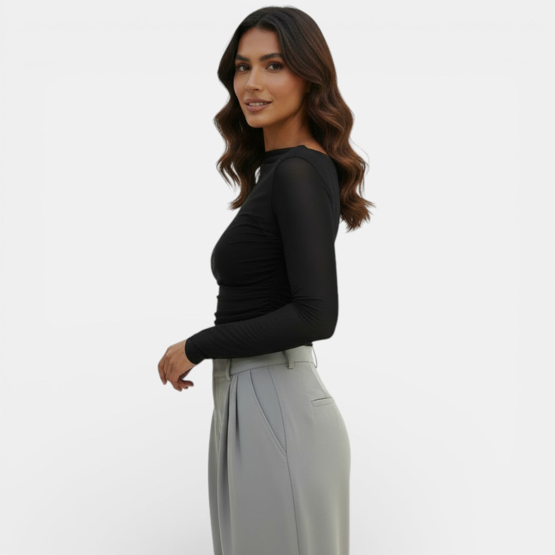 Top Ajustado Mujer Sheer